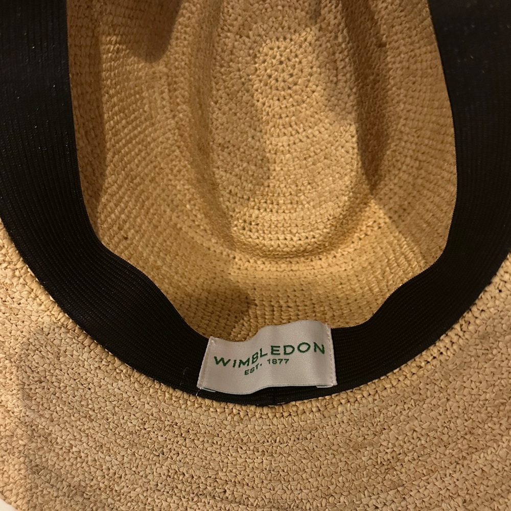 Wimbledon Straw Fedora with Green and Purple Band - Picture 2 of 3